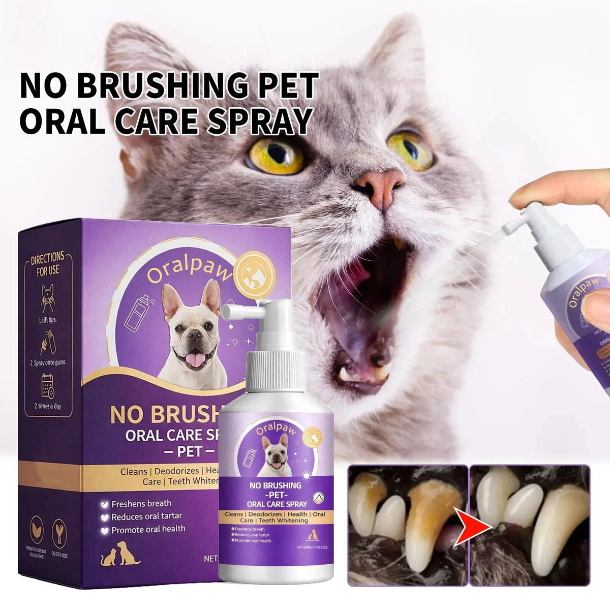 Oralpaw®︎🍃 NO BRUSHING oral care spray for dogs cats