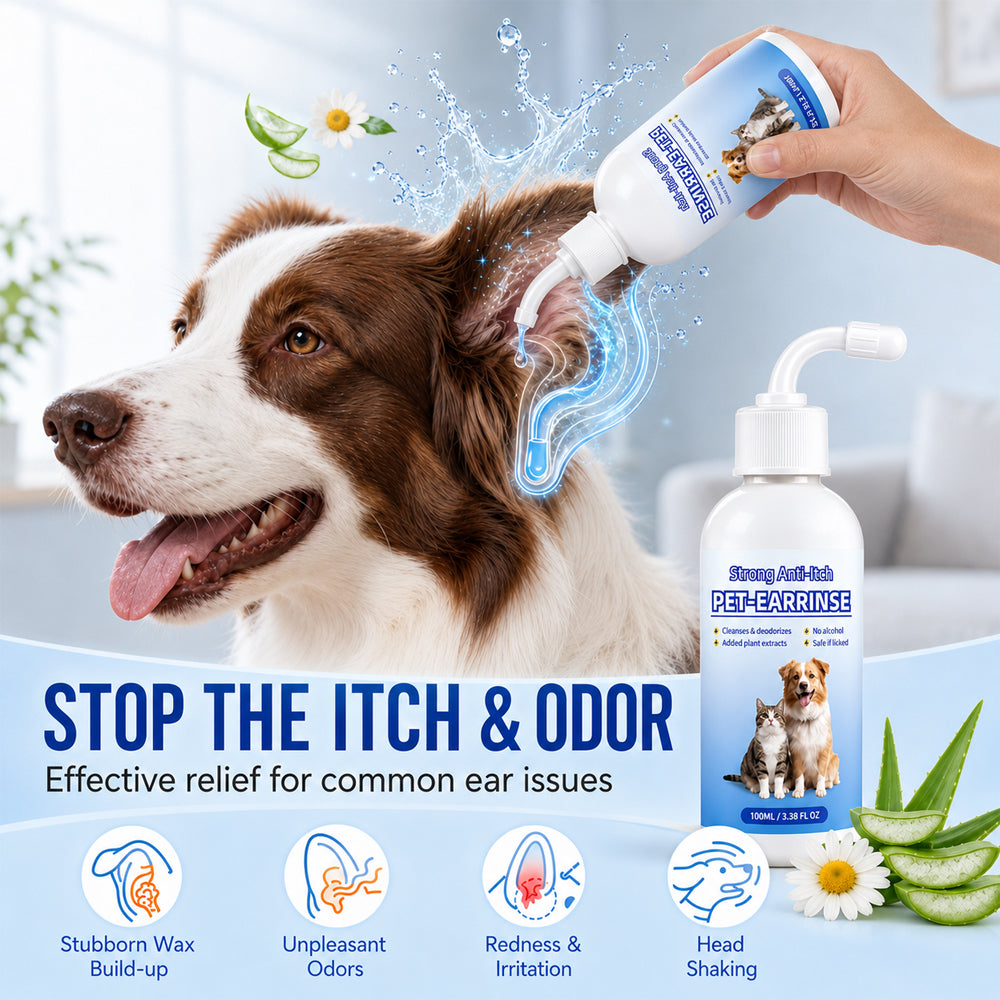💧 Pet Ear Cleansing Solution – Daily Care for Clean, Fresh & Happy Ears 🐶🐈️ Trusted by 150,000+ Pet Owners 🐾