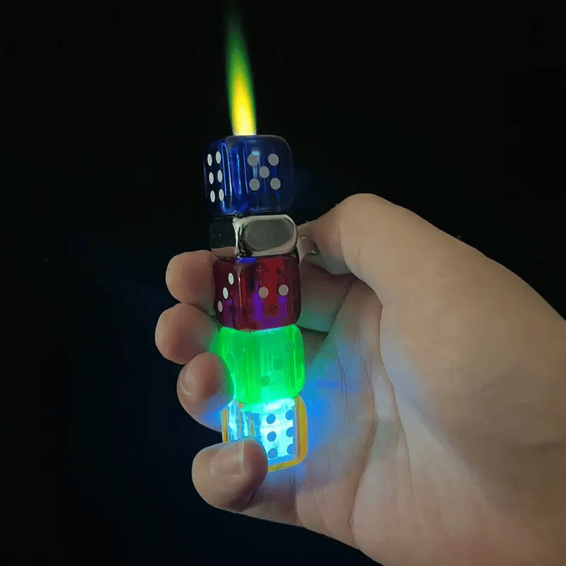 🔥 48% OFF-🎲 360° Spinning Dice Lighter 🔥 Windproof Jet Blue Flame, LED, Refillable EDC Gadget(Free of butane gas)