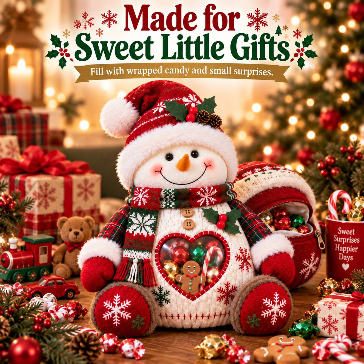 💯🎅 Refillable Christmas Figurine Treat Holder