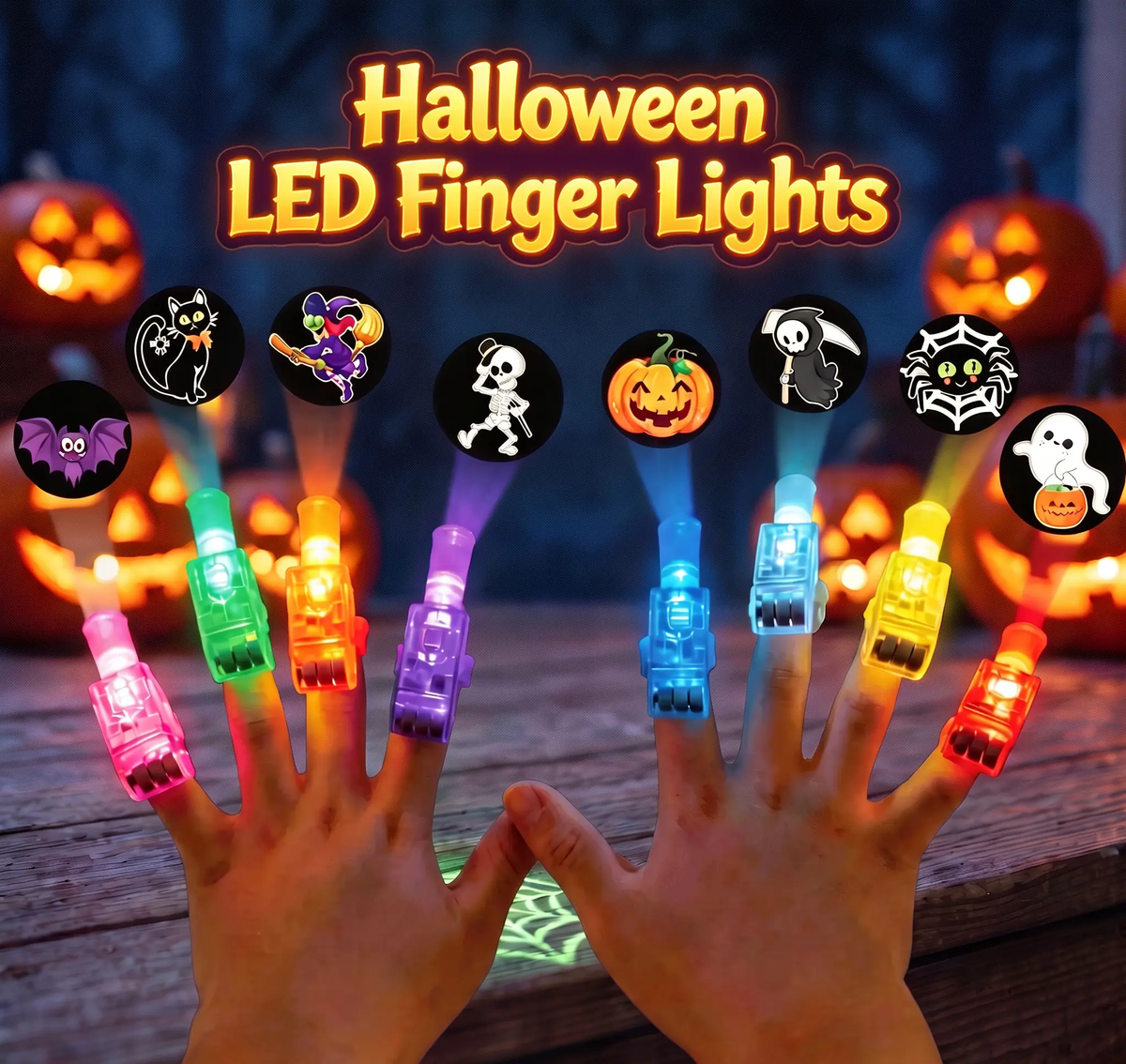 🎃 Halloween Finger Projector Lights – Mini Pattern Projector