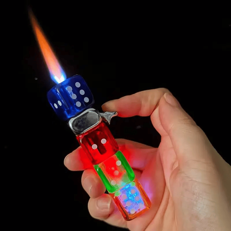 🔥 48% OFF-🎲 360° Spinning Dice Lighter 🔥 Windproof Jet Blue Flame, LED, Refillable EDC Gadget(Free of butane gas)