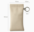 PU Leather Sunglasses Pouch | Portable Glasses Storage Bag with Keychain