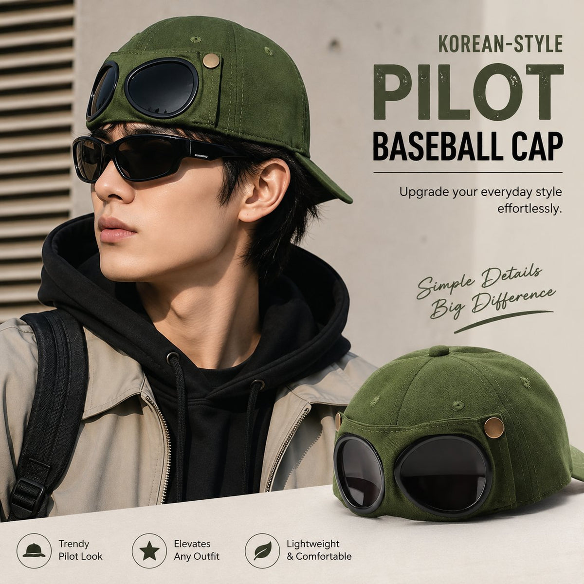 Men's Korean Style Pilot Cap - Upgrade Your Everyday Look