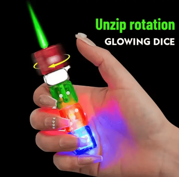 🔥 48% OFF-🎲 360° Spinning Dice Lighter 🔥 Windproof Jet Blue Flame, LED, Refillable EDC Gadget(Free of butane gas)