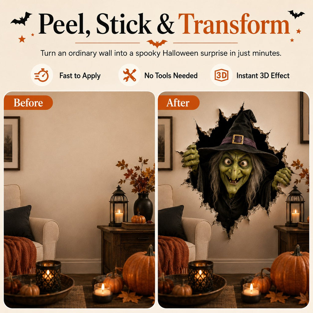 🔥 Last Day 50% OFF - Halloween Break-In 3D Wall Decals