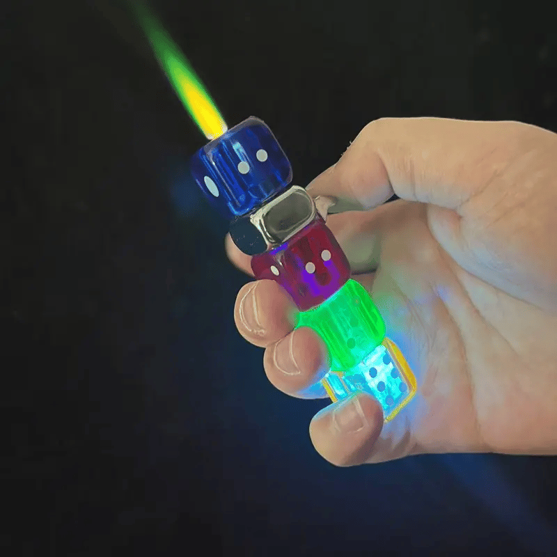 🔥 48% OFF-🎲 360° Spinning Dice Lighter 🔥 Windproof Jet Blue Flame, LED, Refillable EDC Gadget(Free of butane gas)