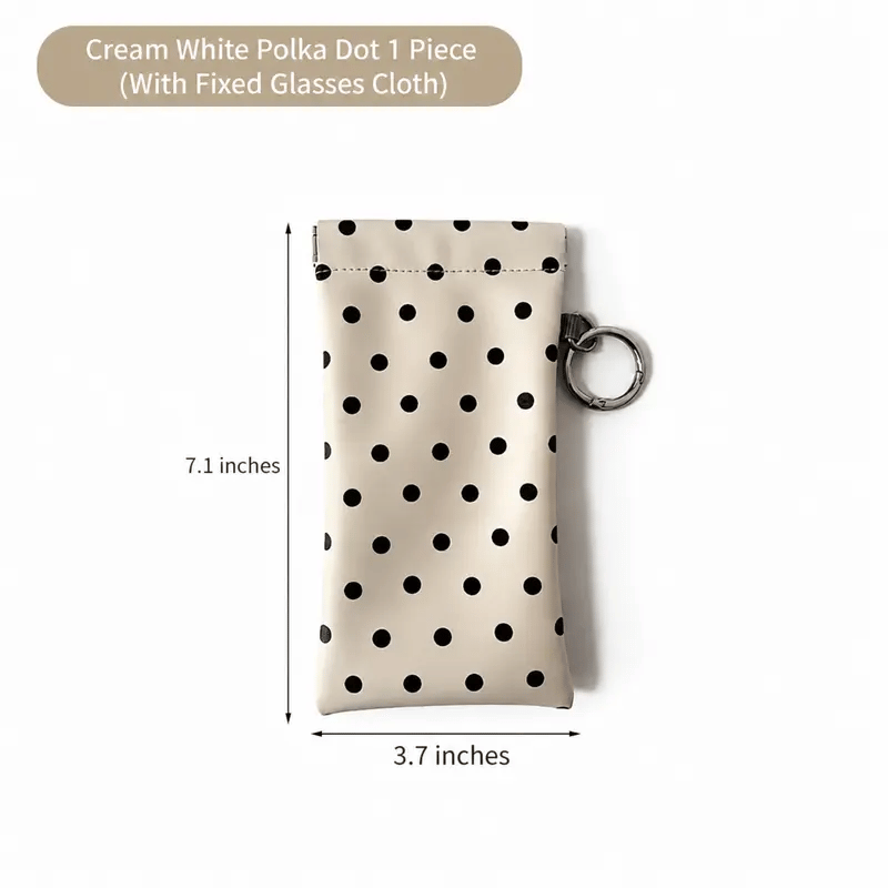 PU Leather Sunglasses Pouch | Portable Glasses Storage Bag with Keychain