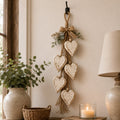Rustic Hanging Heart Wall Decor with Optional Warm Lights