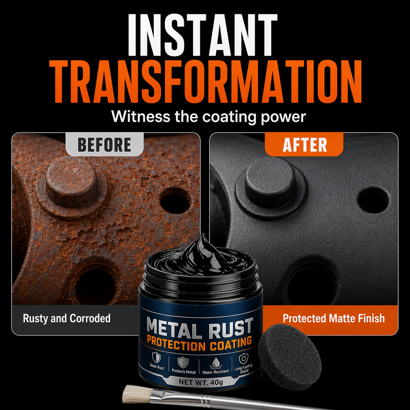 🏠2026 HOT SALE 50% OFF - Metal Rust Protection Black Repair Paste | Restores rusty gates, railings & tools. Forms protective coating – no need to replace! 🛡️