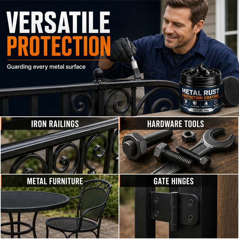 🏠2026 HOT SALE 50% OFF - Metal Rust Protection Black Repair Paste | Restores rusty gates, railings & tools. Forms protective coating – no need to replace! 🛡️