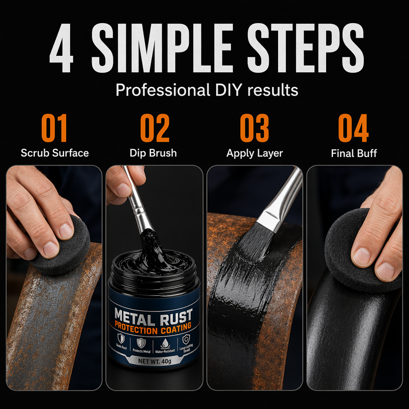 🏠2026 HOT SALE 50% OFF - Metal Rust Protection Black Repair Paste | Restores rusty gates, railings & tools. Forms protective coating – no need to replace! 🛡️